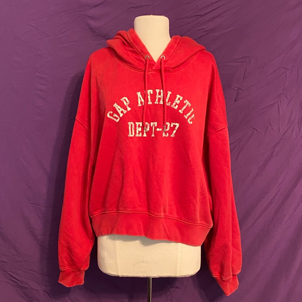 VintageSoft GAP Women's Red Athletic Dept-27 Hoodie. Size L.